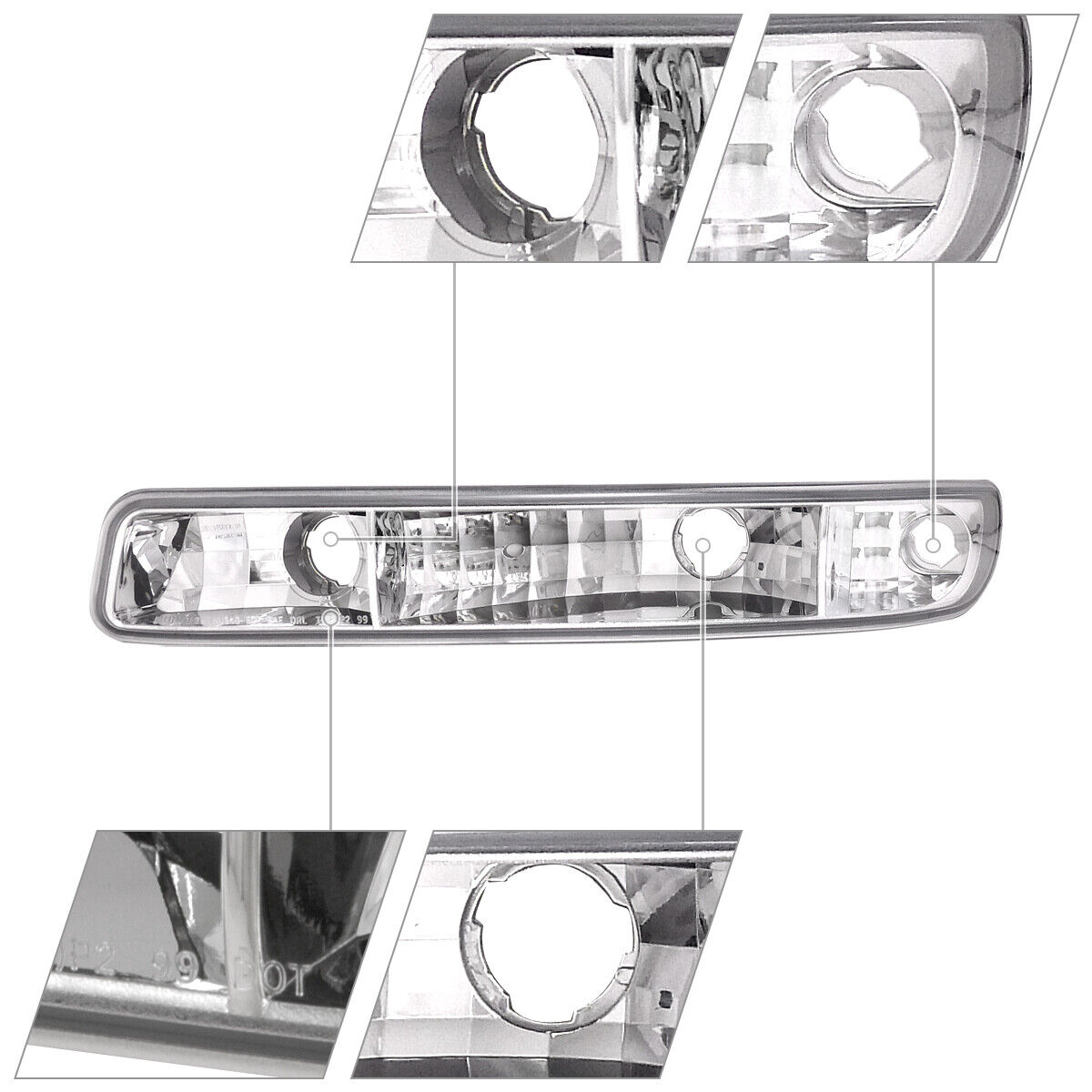 Bumper Lights Clear Parking Signal Lamp