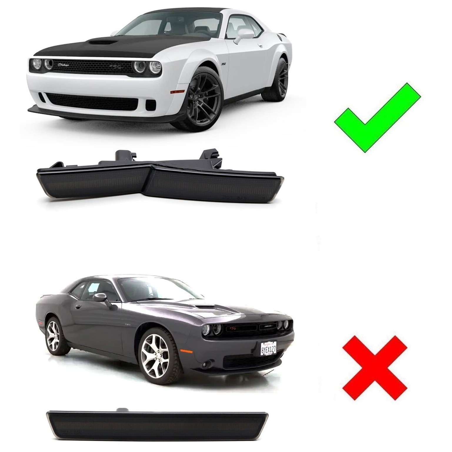 Smoked LED Front Side Marker Lights Widebody RT