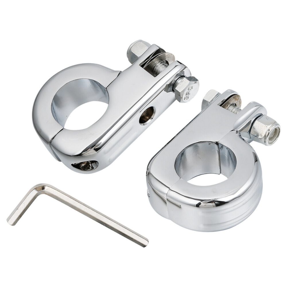 2 Sets Of - 1.25" Highway Foot Peg Mounting Kits For Harley Suzuki Kawasaki Engine