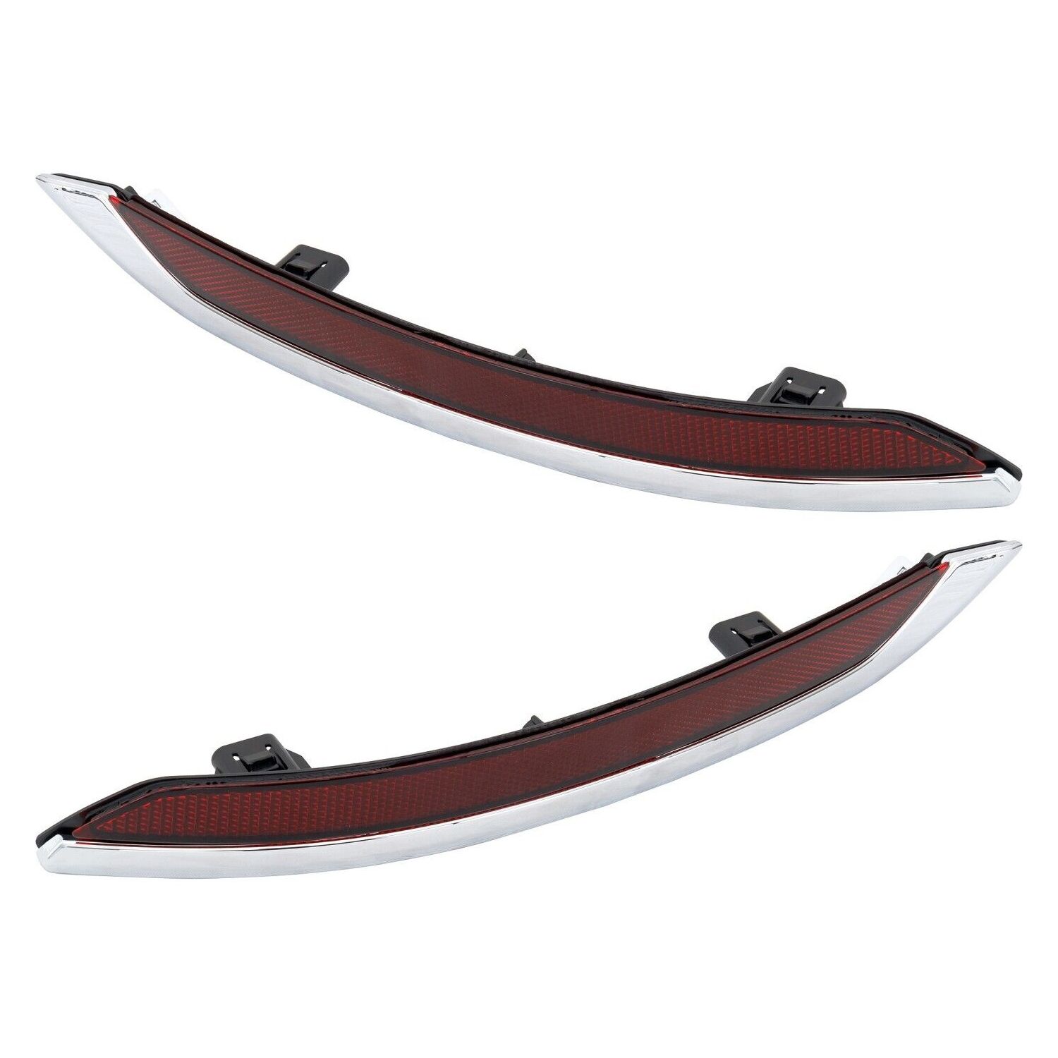 Set Of 2 Bumper Face Bar Reflectors Light Lamp Rear Driver & Passenger Side Pair