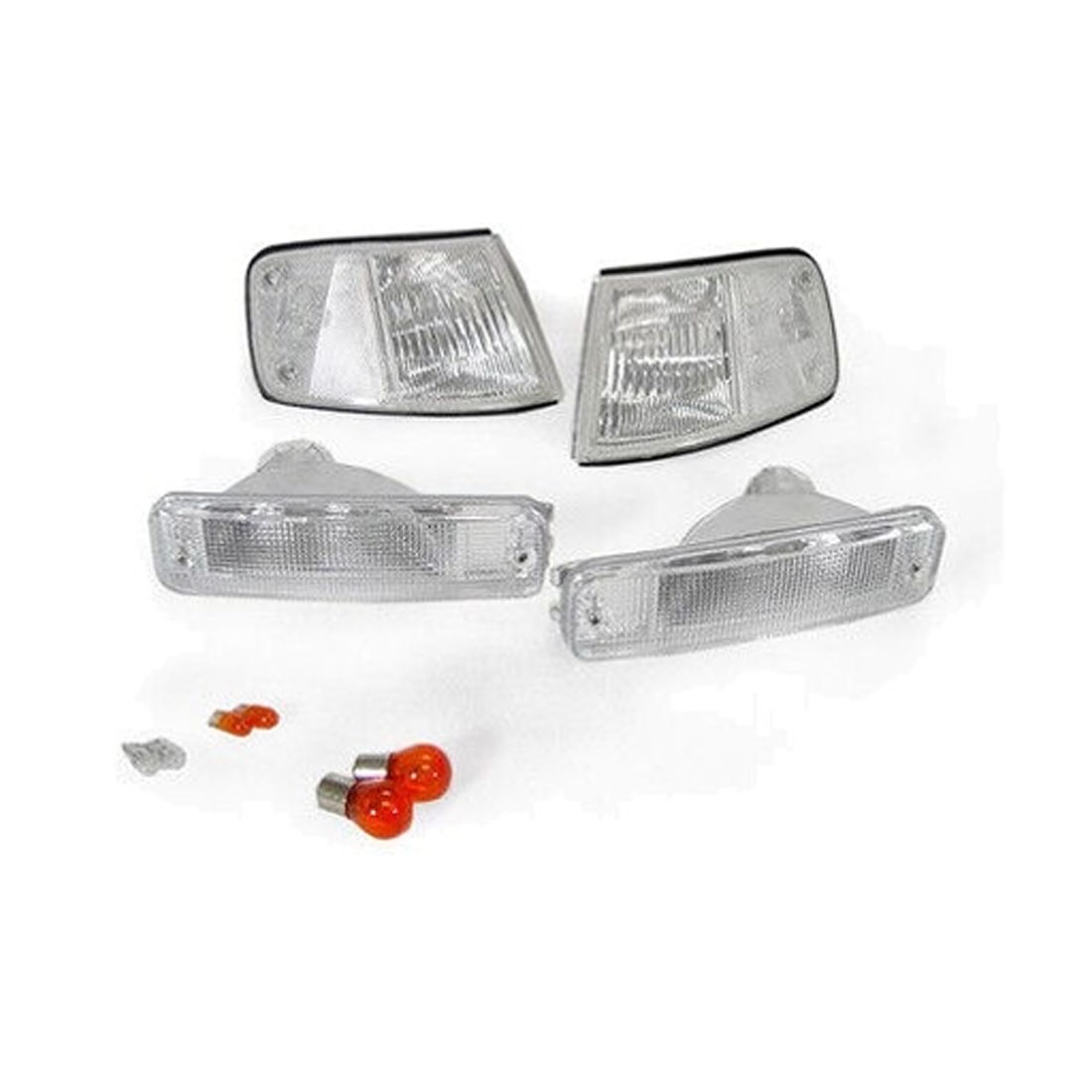 COMBO Front Clear Bumper Signal + Corner Lights + Bulbs For 88-89 Honda CRX