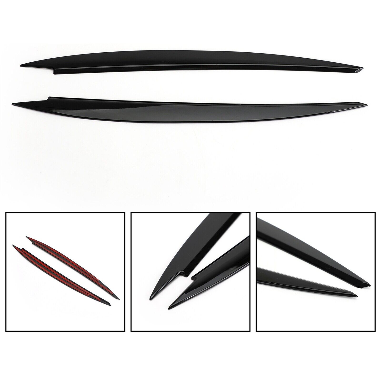Front Headlight Eyelid Eyebrow Cover Trim Black For VW Golf MK7 Golf R GTI GTD