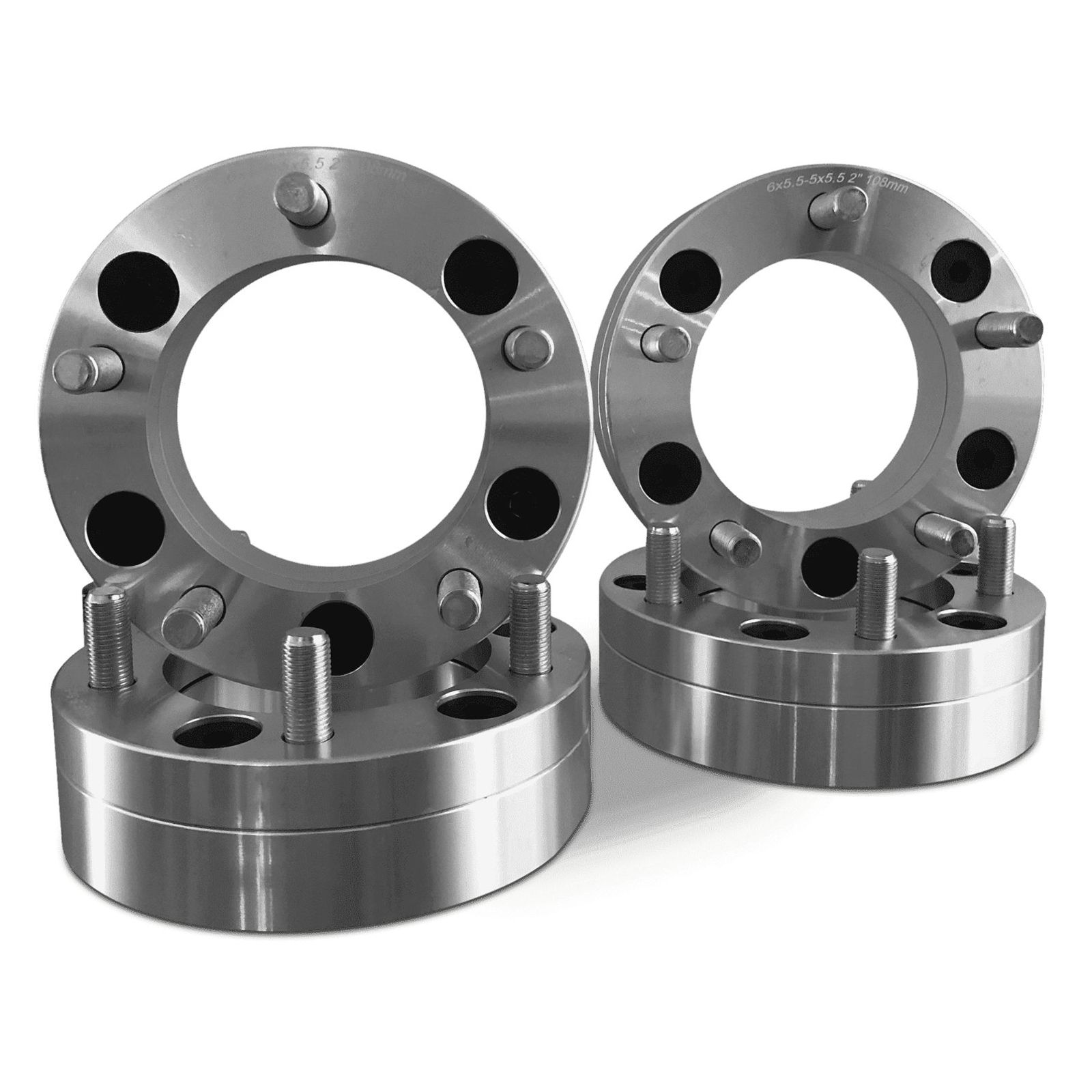 4x 6x5.5 To 5x5 Wheel Adapters 2 Inch Use 5 Lug Wheels On 6 Lug Trucks 14x1.5