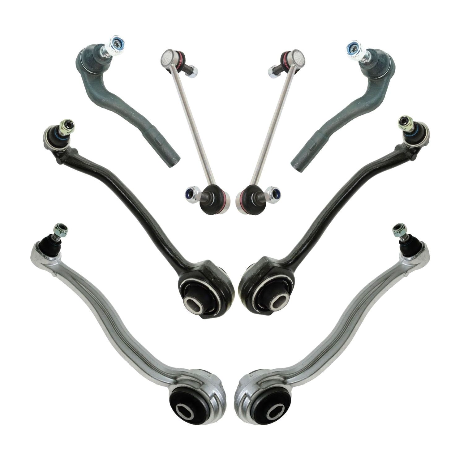 For 06-08 SLK280 Front Control Arms Ball Joints Sway Links Tie Rods 8-pc Kit