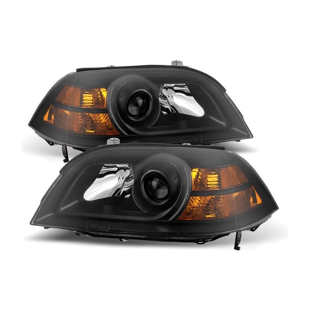Black 2004 2005 2006 Acura MDX Replacement Headlights Headlamps Front Left+Right
