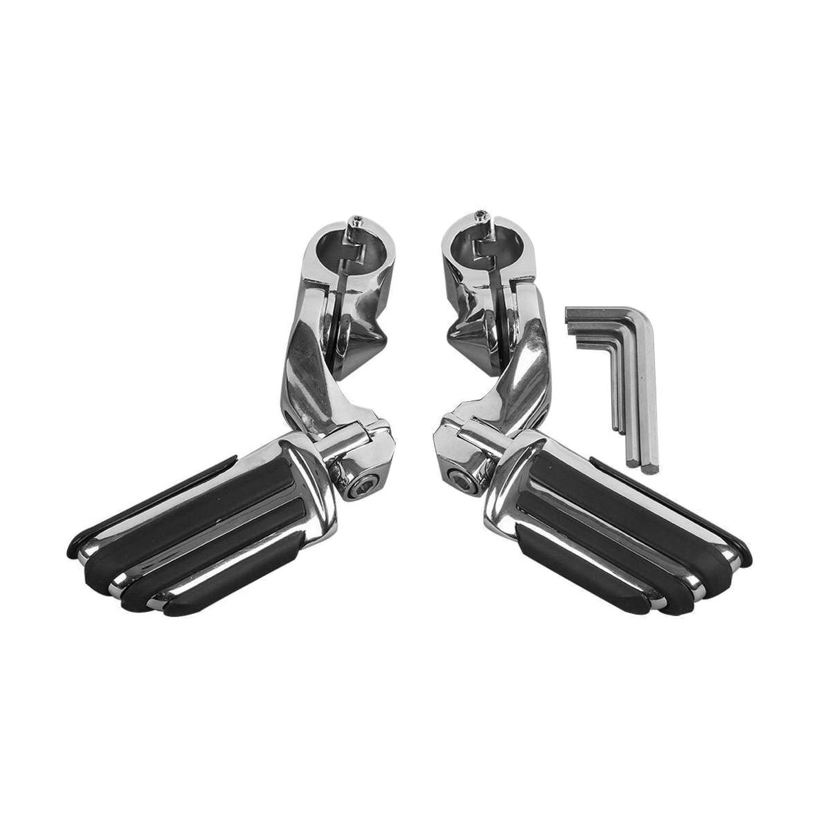 For 95-97 Bad Boy 32Mm 1.25" Chrome Short Angled Adjustable Highway Foot Pegs