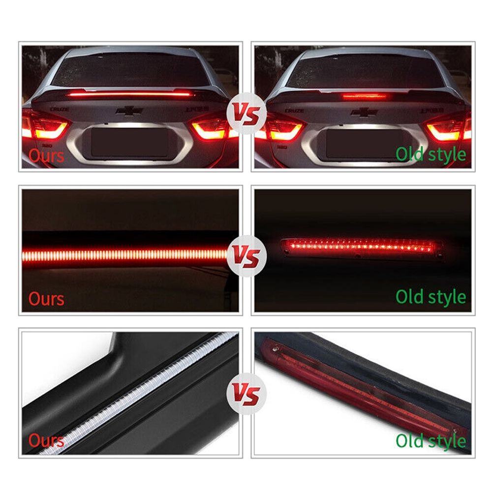 Fits 13-20 Ford Fusion Sedan 4-Door Rear Trunk Spoiler W/ LED Matte Black - ABS