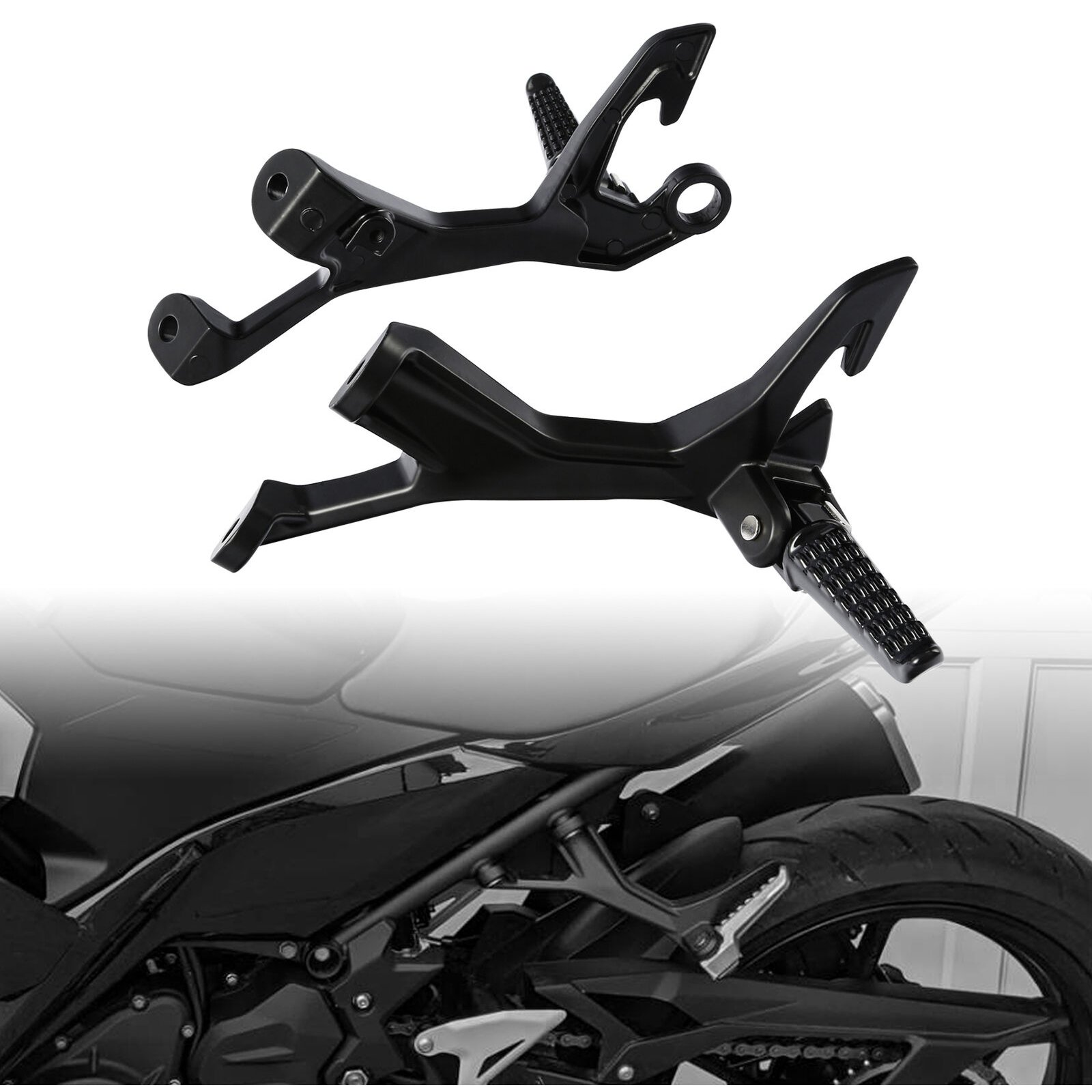 Rear Passenger Footrests Pegs Bracket For 18-23 Ninja 400 19-22 Z400 Ninja 400