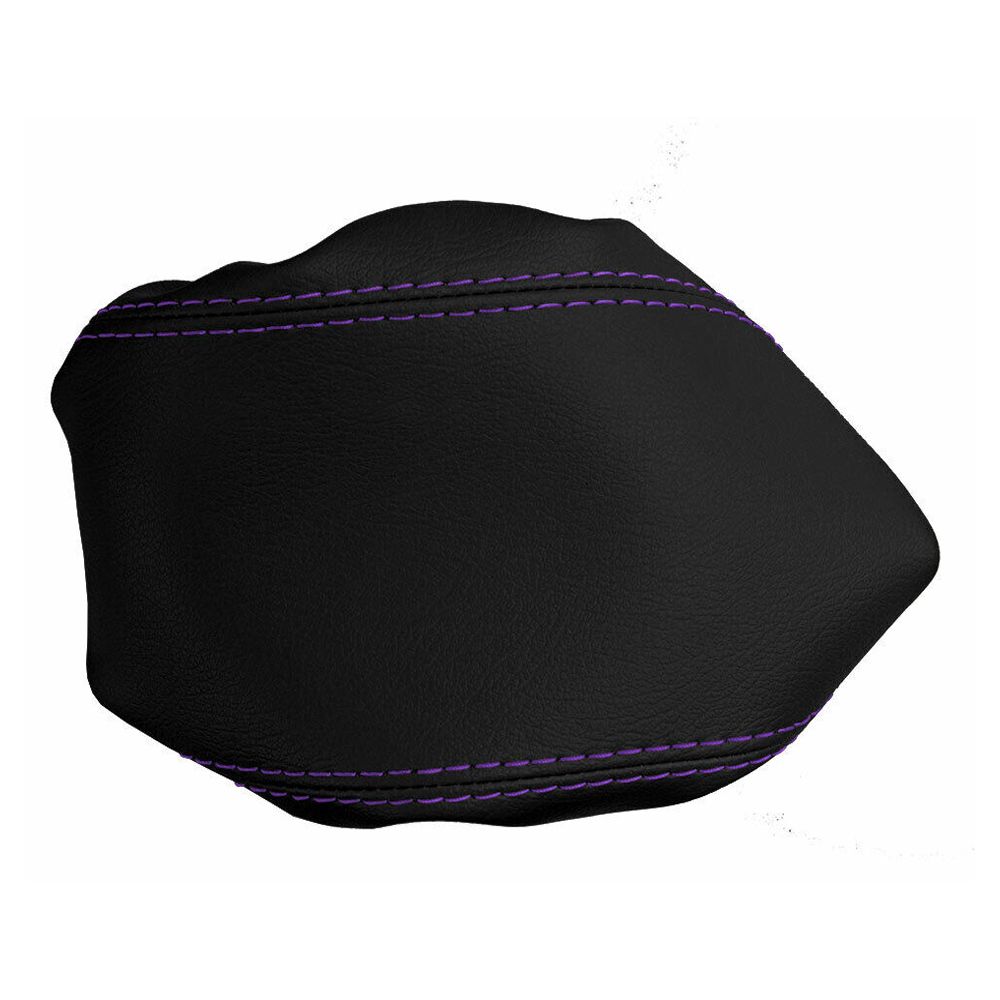 Console Lid Pull Over Armrest Cover Leather For Dodge Neon 00-05 Purple Stitch