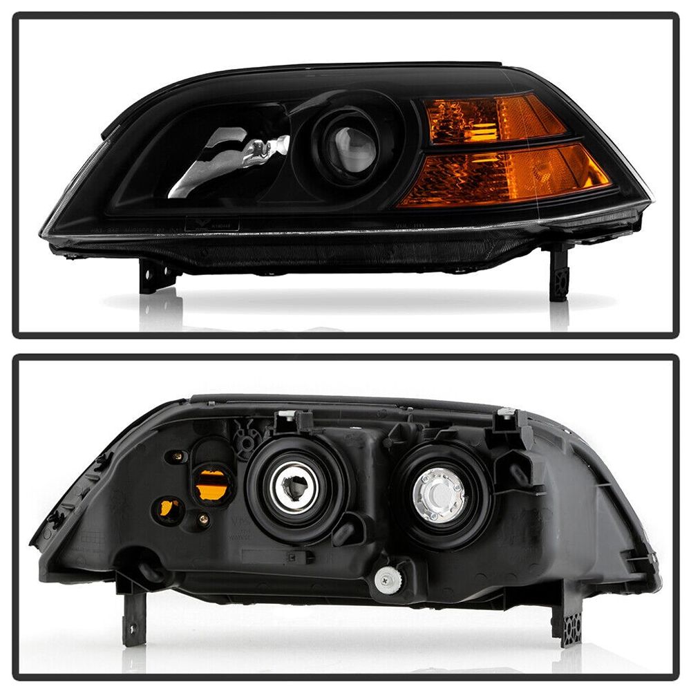 Black 2004 2005 2006 Acura MDX Replacement Headlights Headlamps Front Left+Right