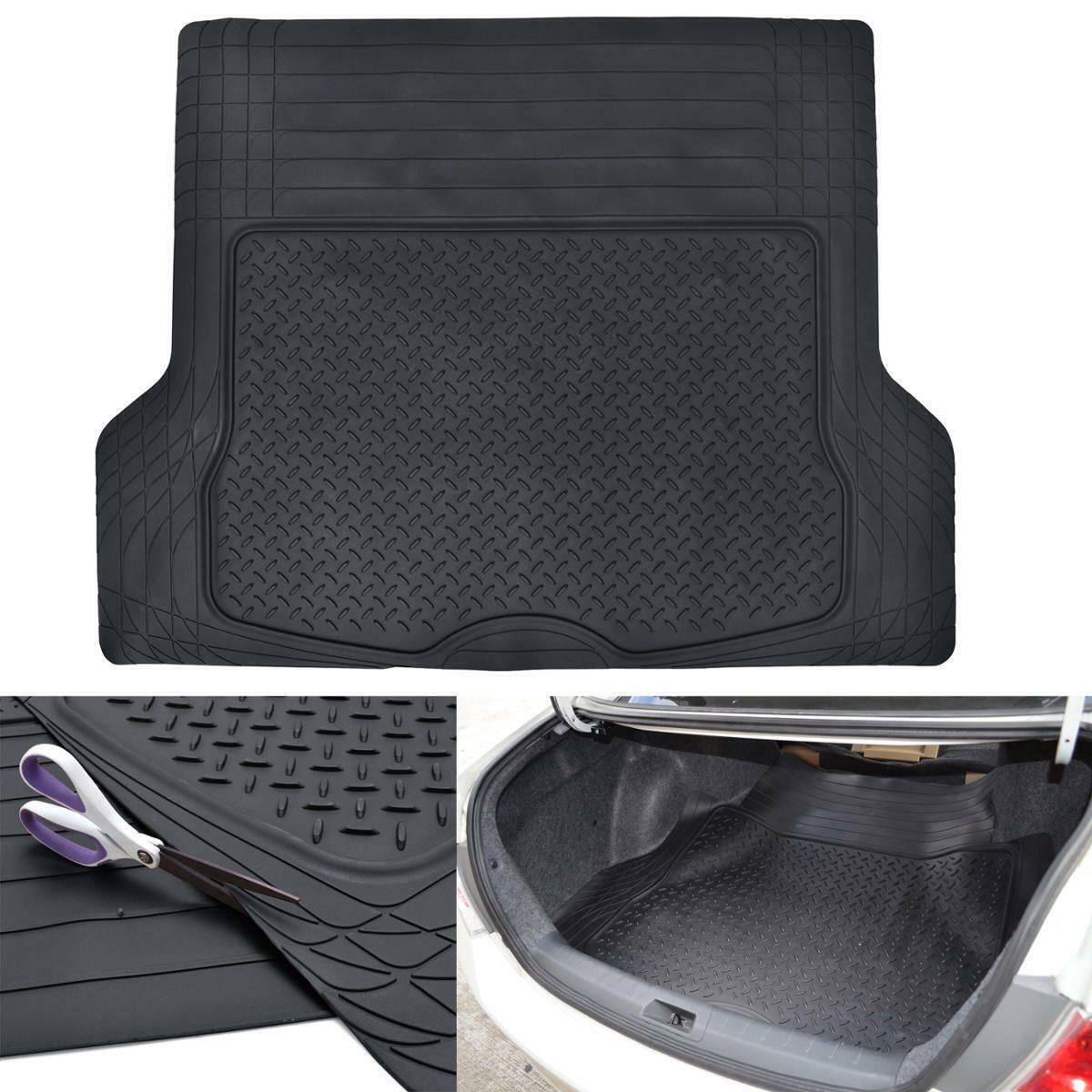 Black Rubber Trunk Mat For 1998-2017 Accord Coupe Cars Universal Trim To Liner