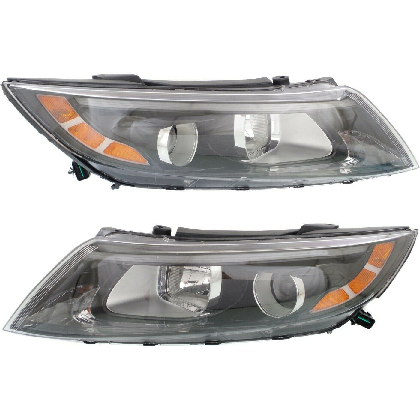 Headlight Set For 2014-15 Optima Sedan Left And Right Black Housing 2Pc