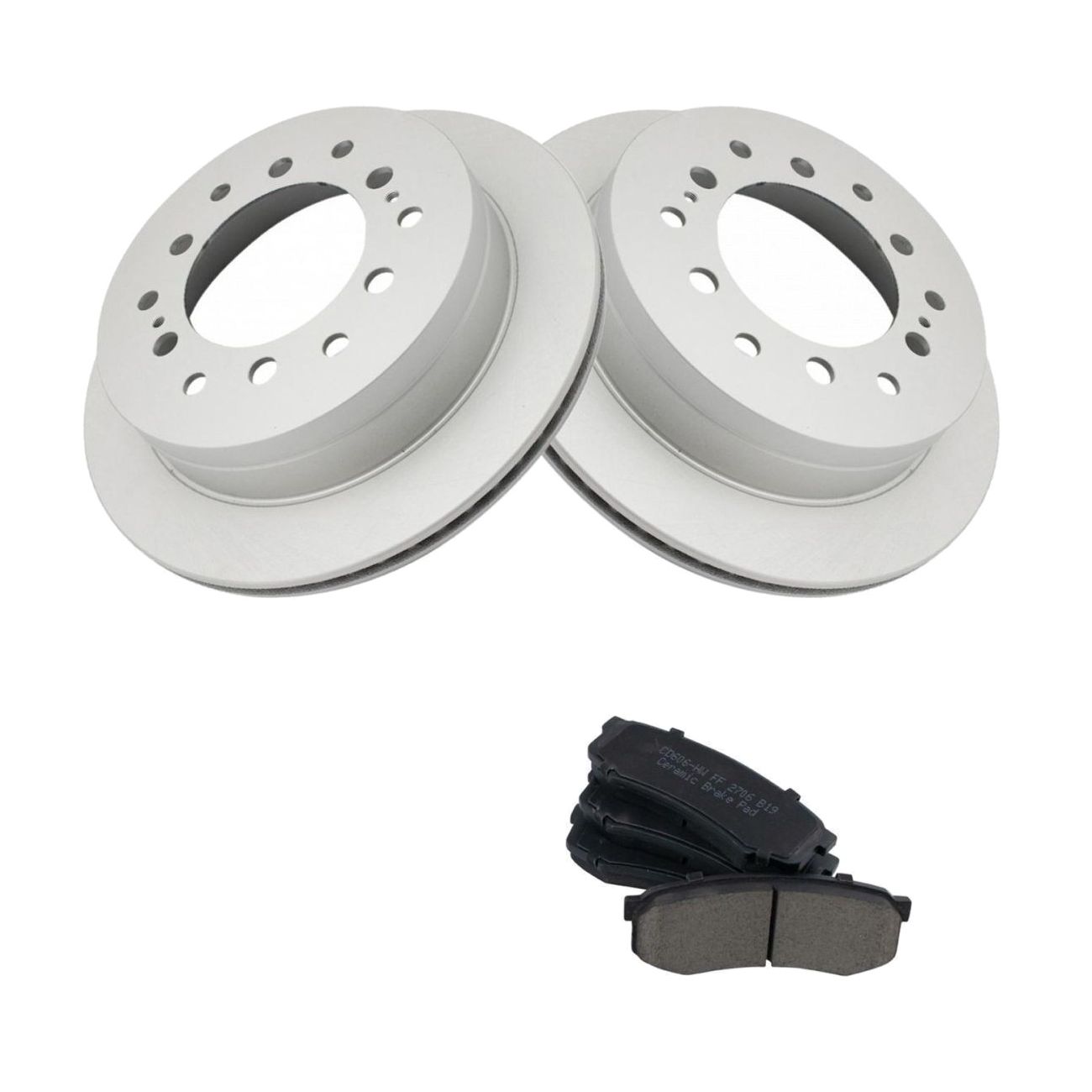 For 01-07 Sequoia Sport Utility Rear Ceramic Pads & G-Coated Brake Rotors Kit