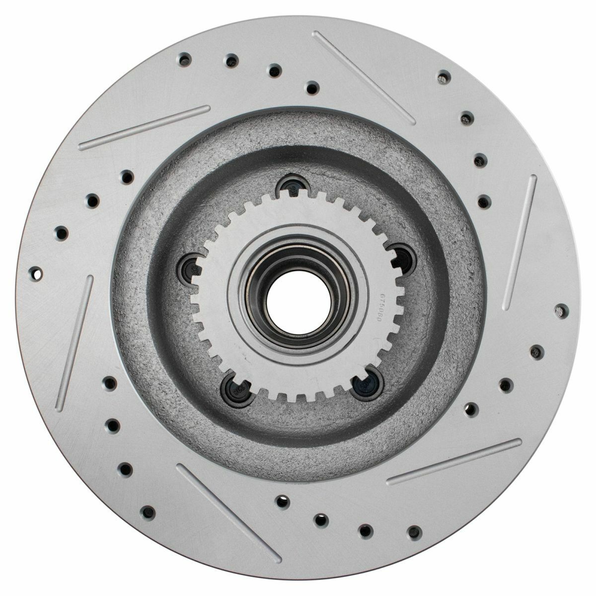 Front Performance Drilled Slotted & Coated Disc Brake Rotor Pair For GM