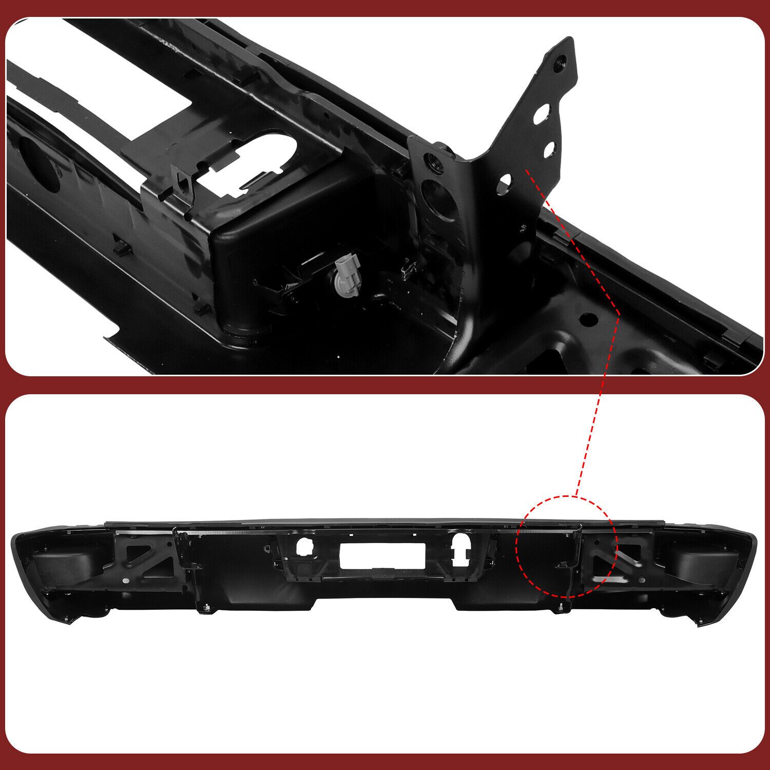 Black Rear Bumper Assembly For 2014-2018 19 Chevy Silverado GMC Sierra 1500