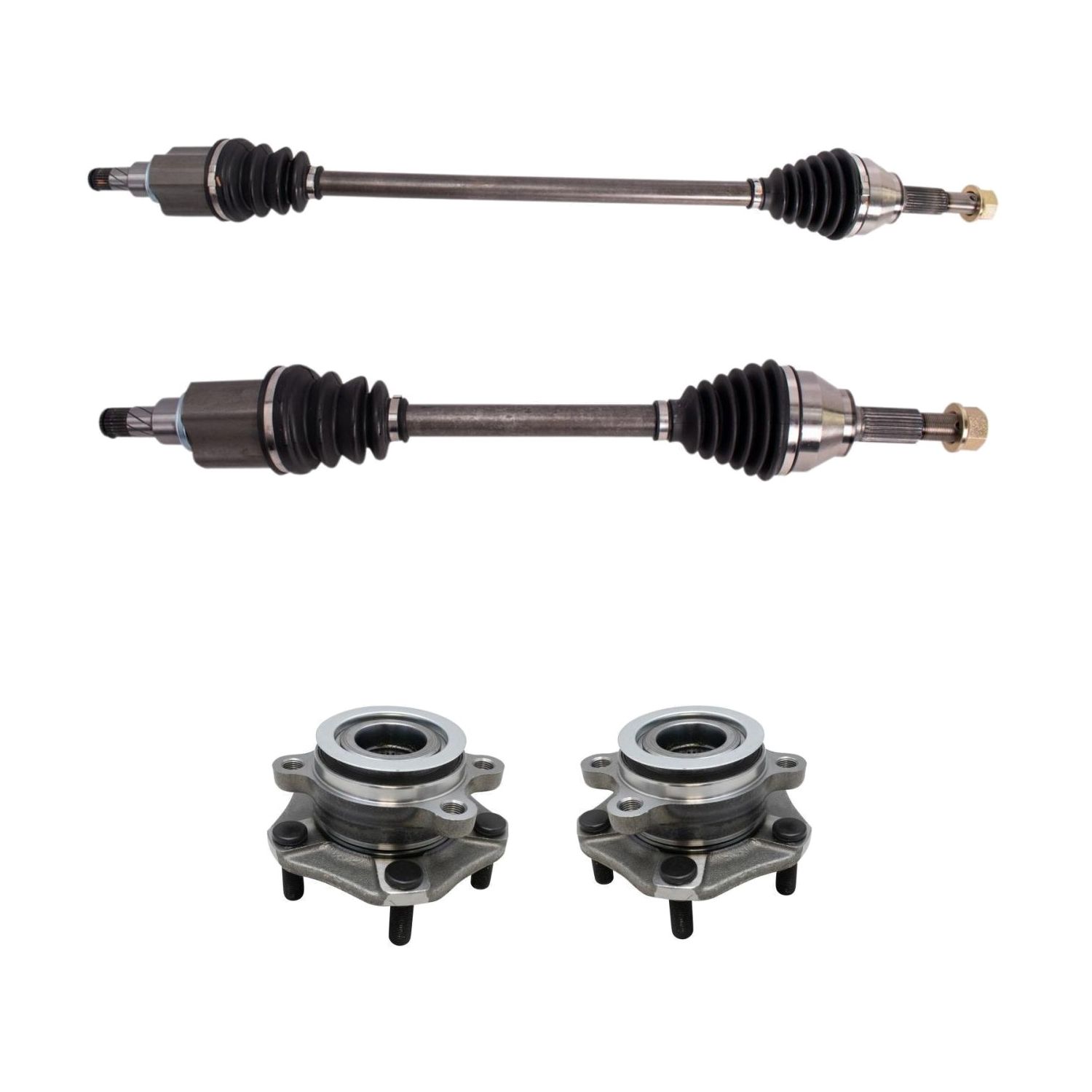 Front Complete CV Axle Shaft Assembly Hub Kit 4pc For 13-19 Sentra 1.8L Auto