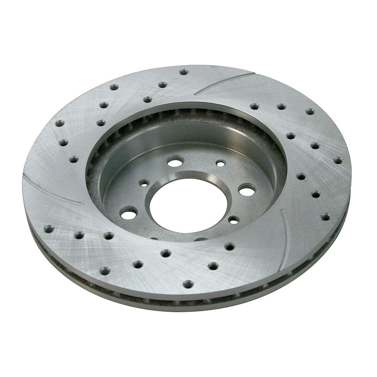 Front Drilled Slotted Brake Rotors Silver 2 For Honda Fit Insight Civic