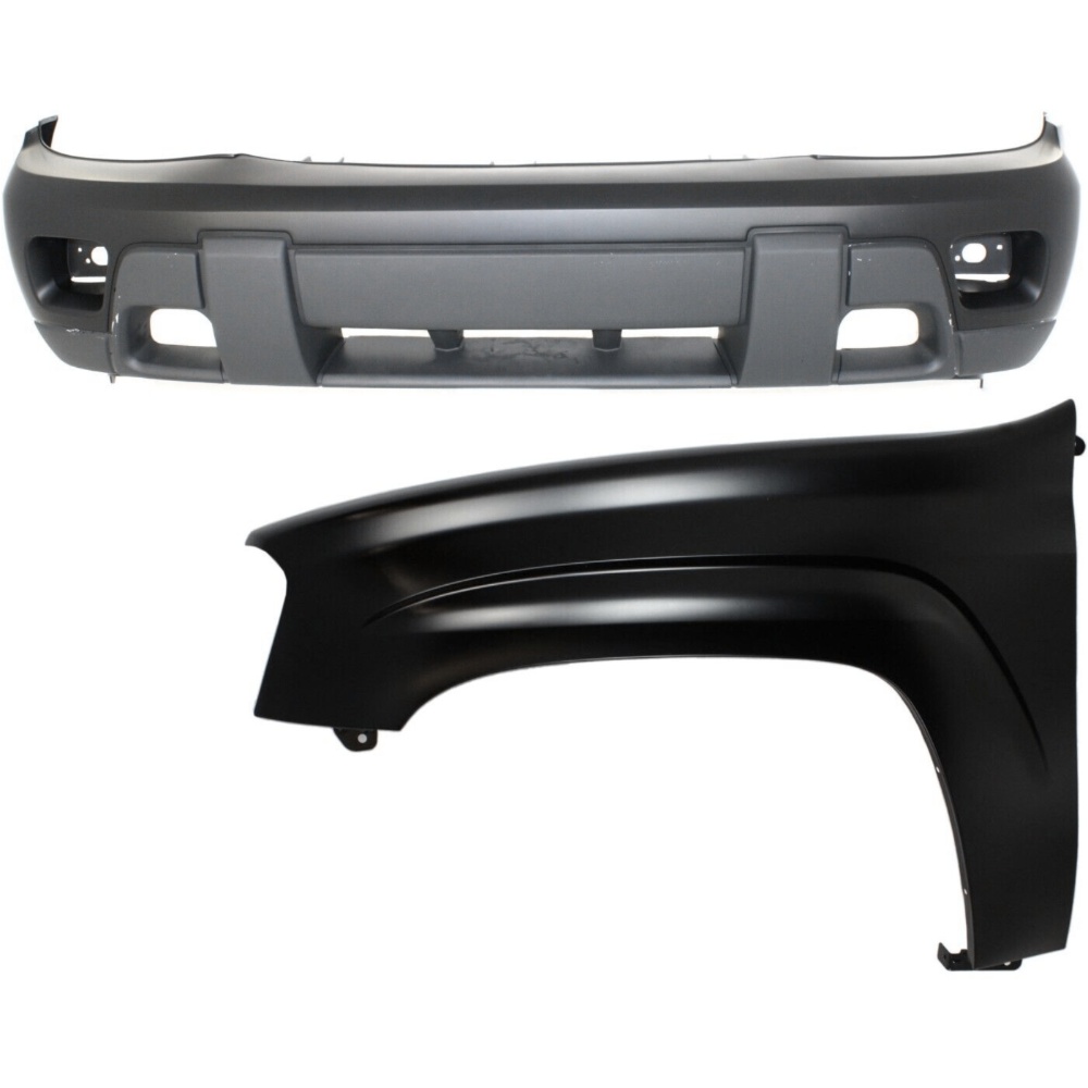 Bumper Cover Kit For 02-07 Chevrolet Trailblazer Front Certified 2Pc