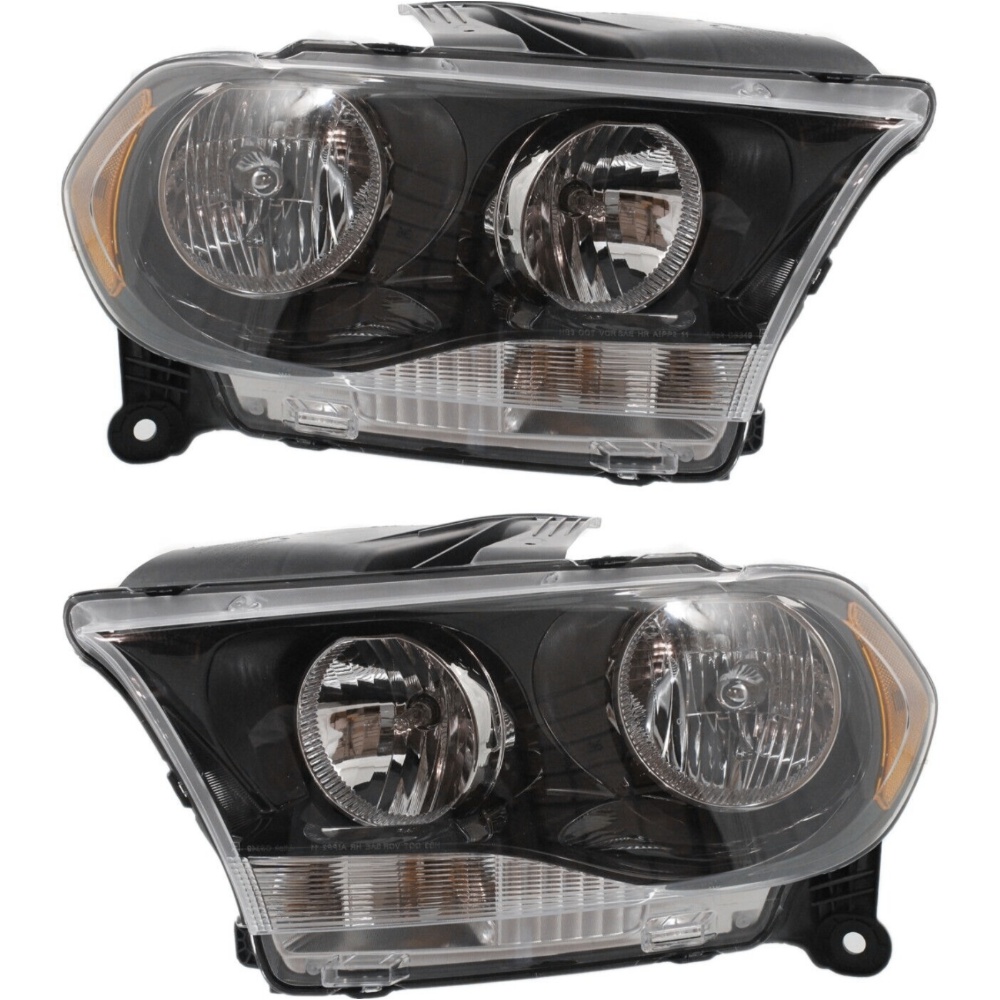 Halogen Headlight Set Black Interior Left And Right For 11-13 Durango