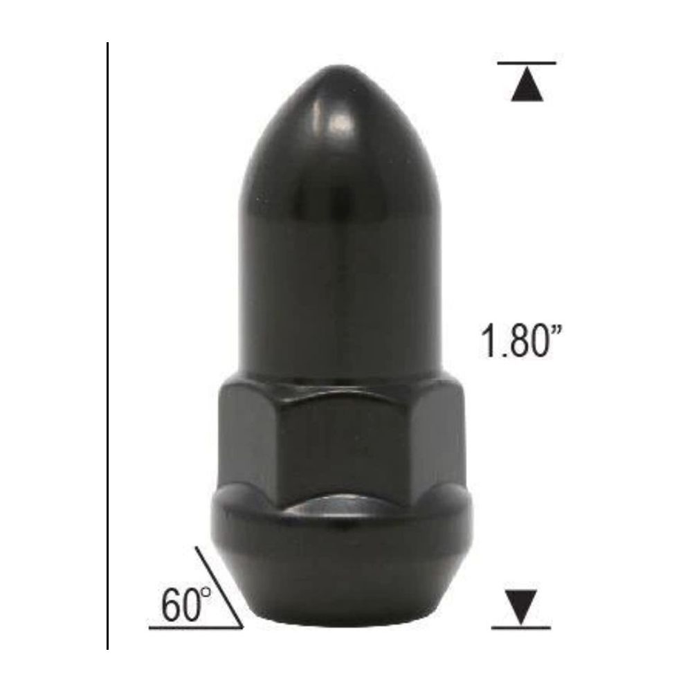20 For 1982-1985 LeSabre Custom Coupe Lug Nuts 7 Black Acorn 3/4" Hex Wheel Nut