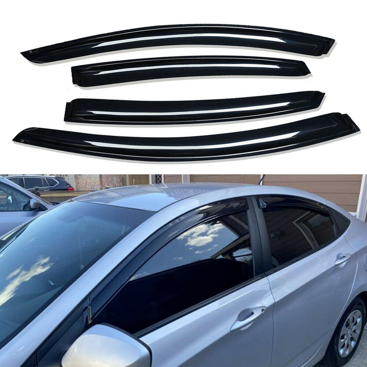 2 Sets Of - Out Channel Style Sun Rain Window Visors Visor For 94970