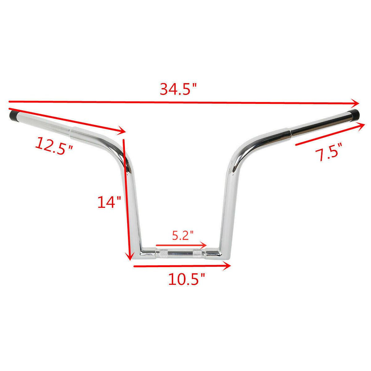 Chrome Ape Hangers Bars Fat 1-1/4" 14" Rise Handlebar For 83-17 Dyna Flst Fxst