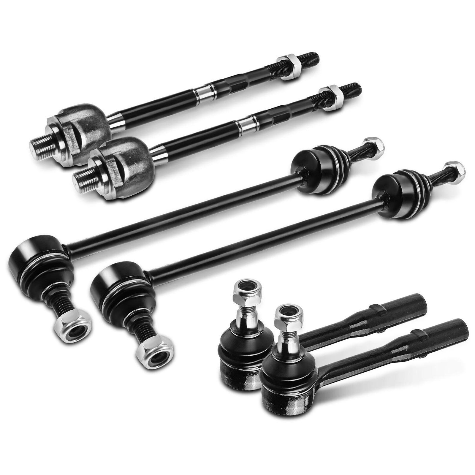 6x Front Sway Bar Links Inner & Outer Tie Rod Ends For Mercedes-Benz S W221 W222