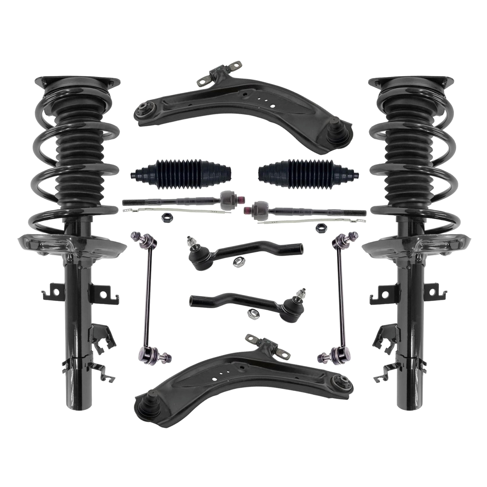 For 2017-2021 Nissan Qashqai S Front Struts Lower Control Arms Tie Rods & Links