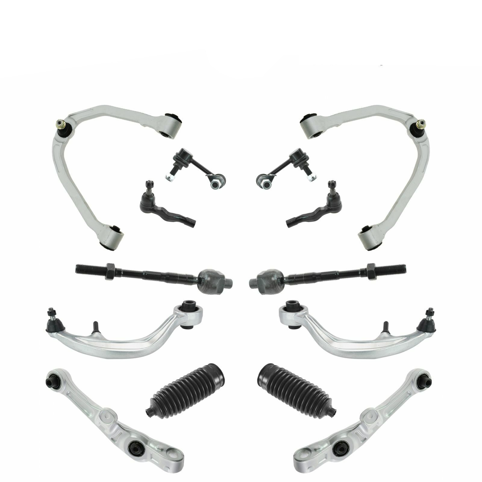 14pc Steering & Suspension Kit Control Arms Tie Rods Sway Bar End Links New