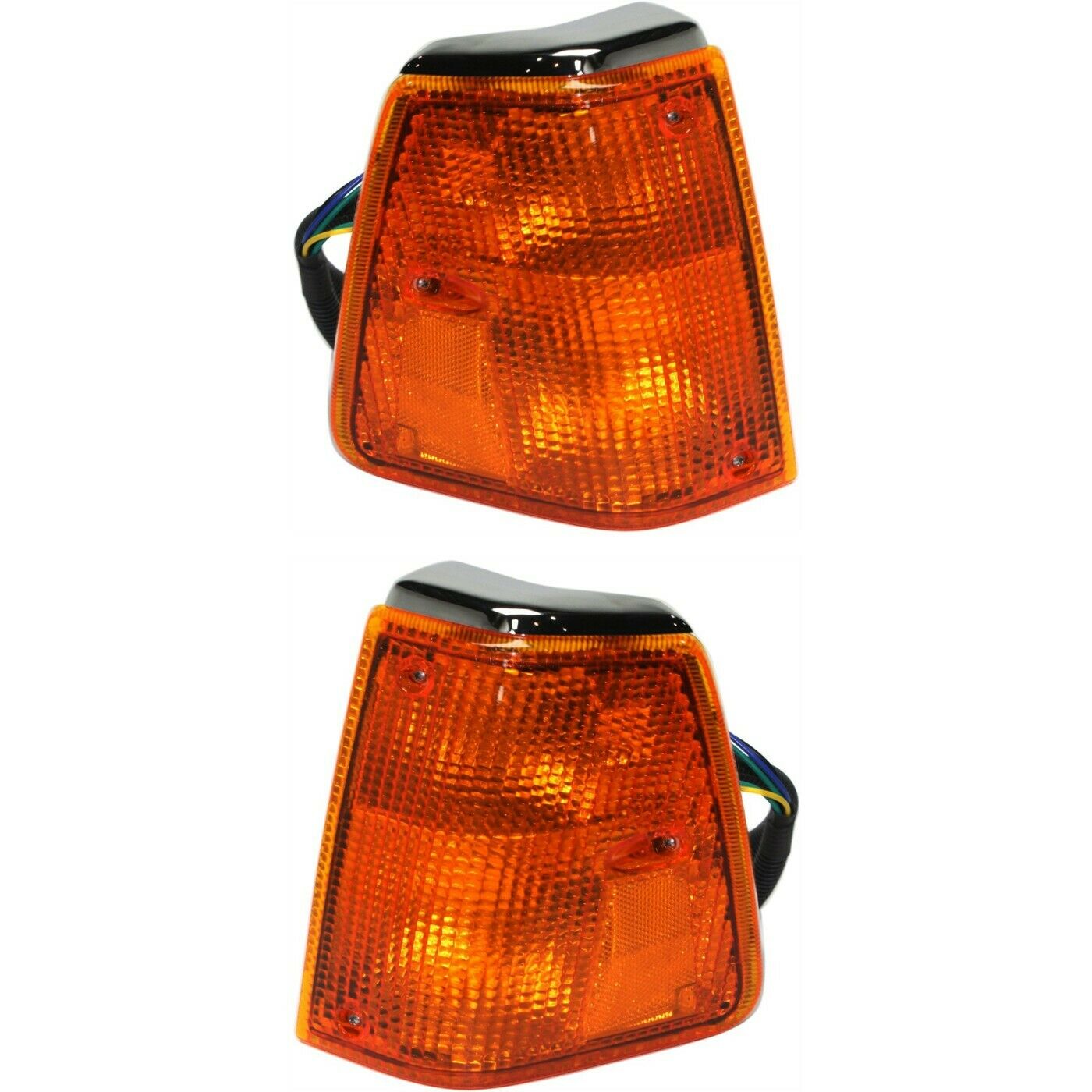 Turn Signal Light Set For Volvo WC Volvo WI W/ Bulb(s)/Amber Lens LH & RH 2-Pcs
