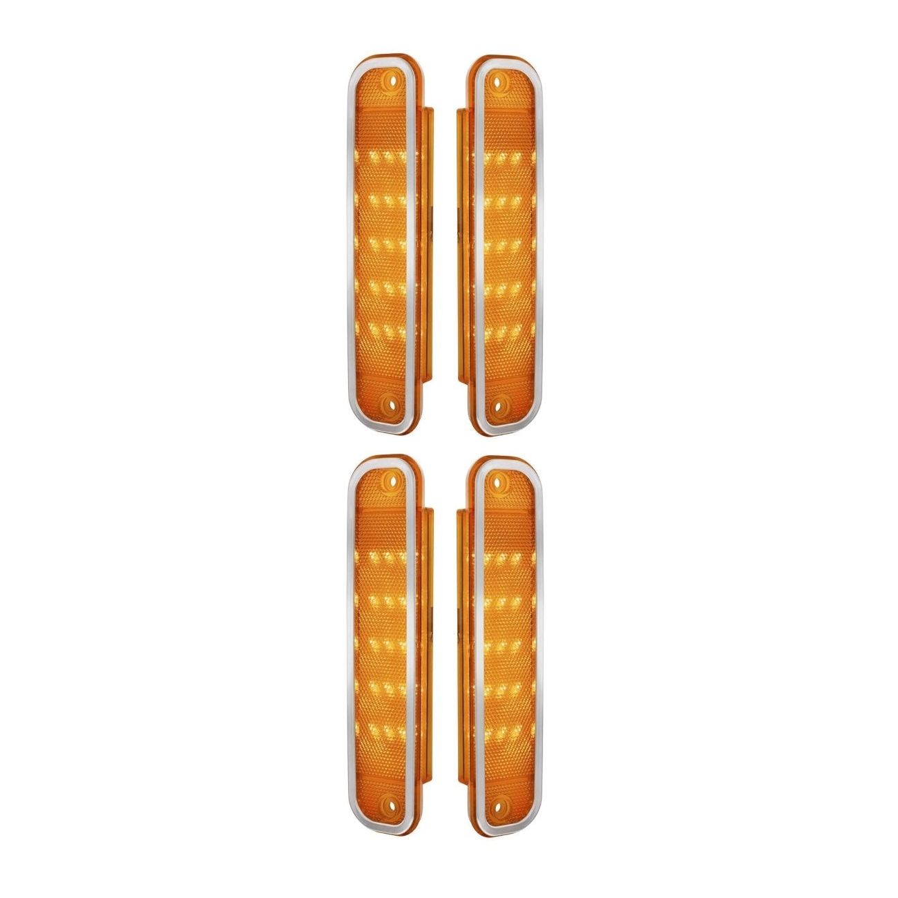 2 Sets Of - Amber Front LED Side Marker Light Set For Chevrolet GMC Truck
