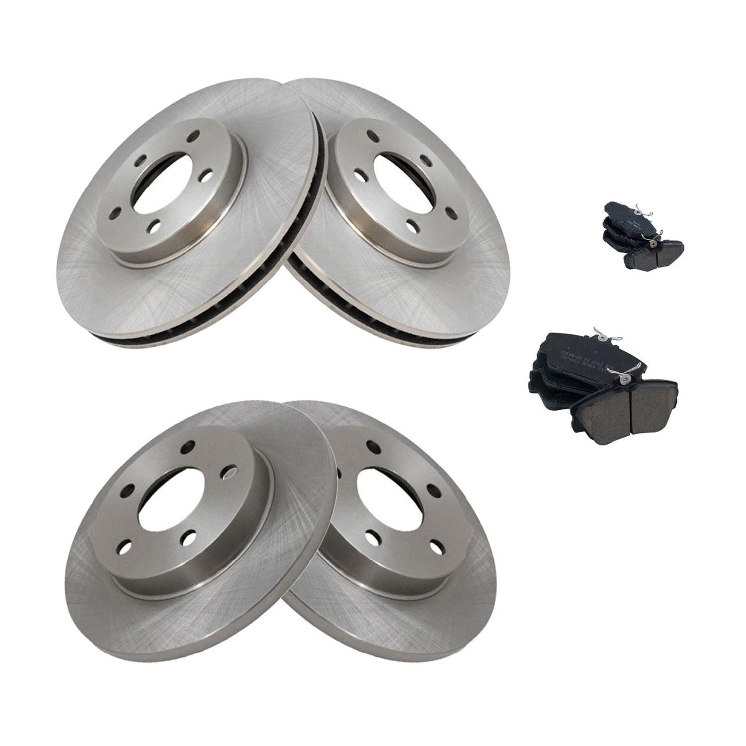 For 1998-2003 Taurus SE Comfort Front & Rear Ceramic Brake Pad & Rotor Kit W/