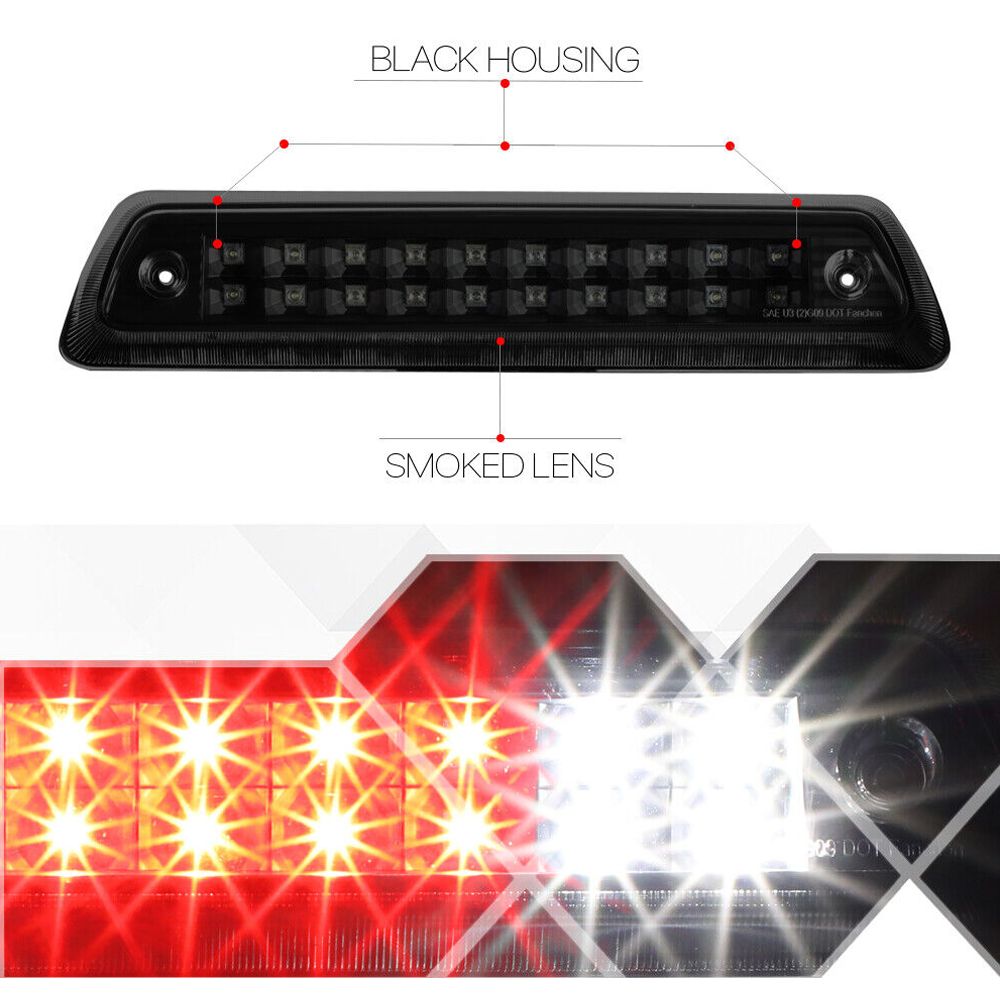 For 09-14 Ford F-150 King Ranch Black/Smoke] Led Third 3rd Brake Light+ Lamp