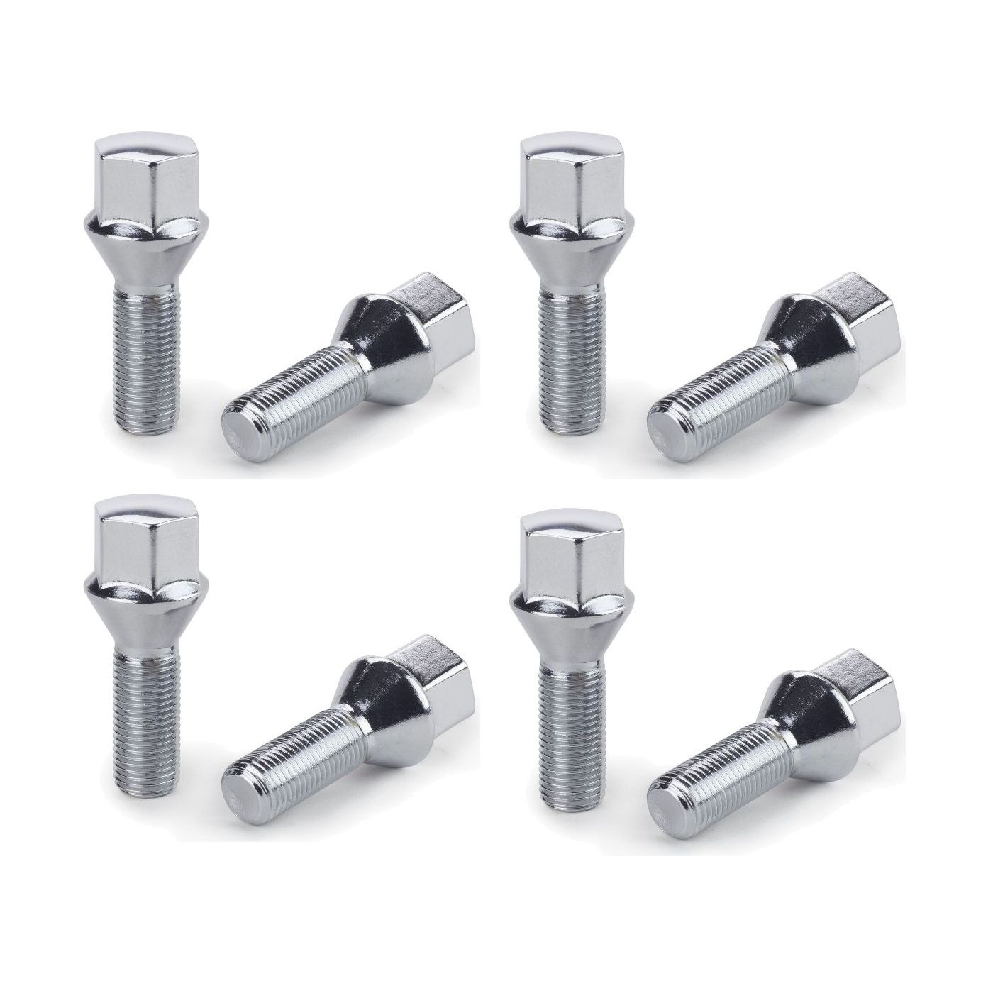 4 Sets Of - Wheel Lug Bolts 14x1.25 Chrome Conical Cone Seat Stud Bolt 23mm Shank