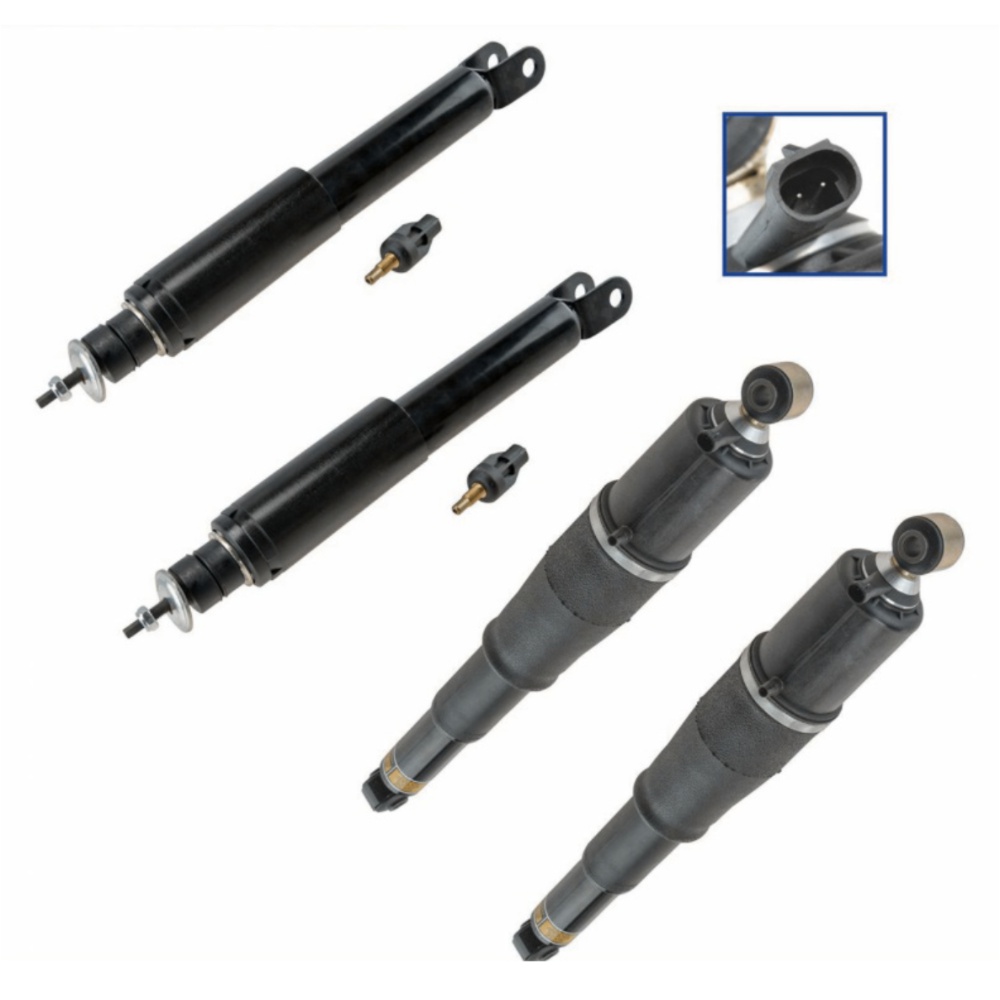 Front Rear Air Suspension Shock Absorber Kit 4pc For Cadillac Chevrolet GMC