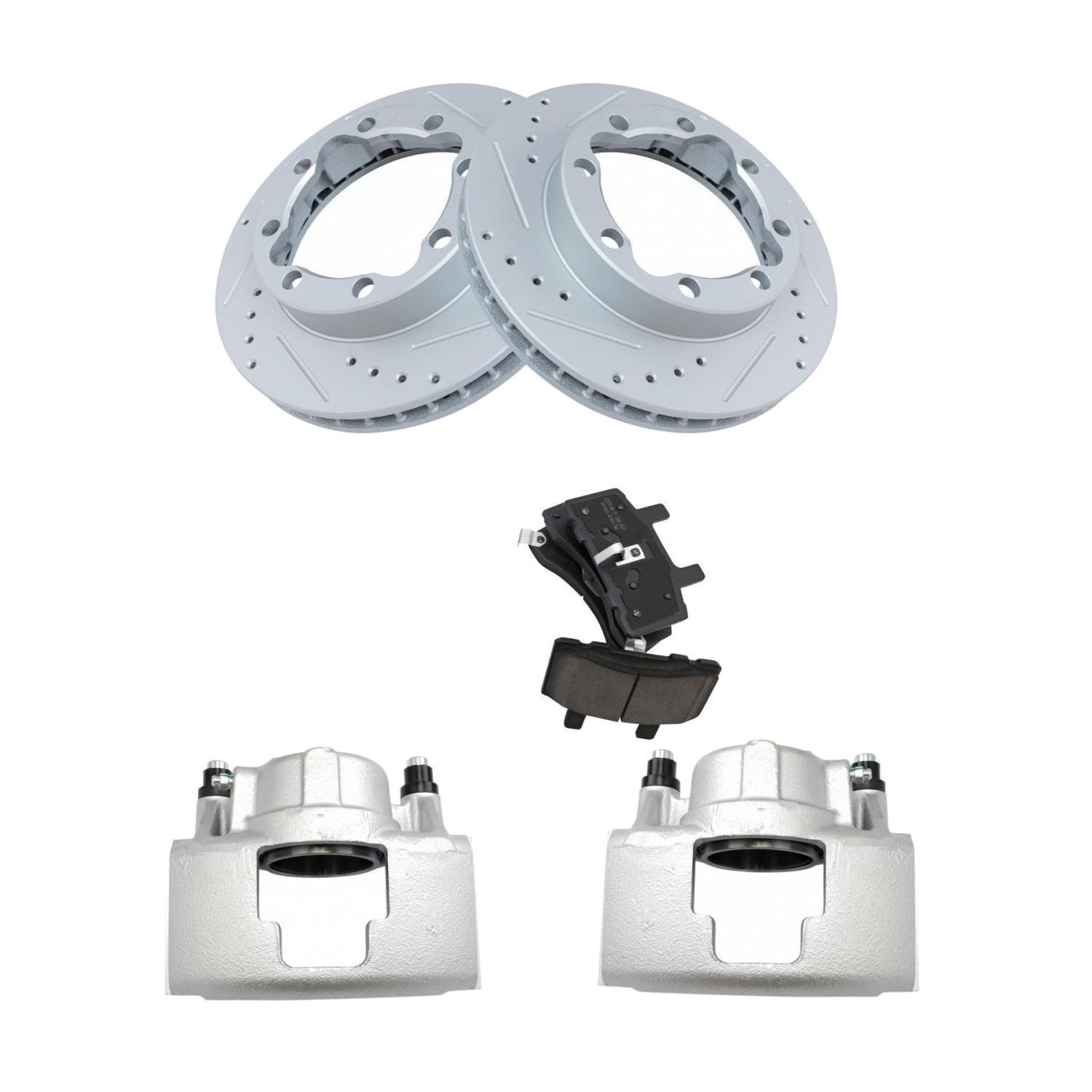 Front Ceramic Pads Rotors & Caliper Kit For 89-99 GMC K2500 Cab & Chassis Truck