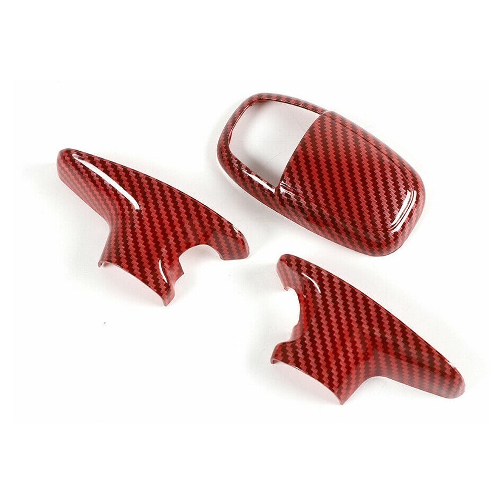 2 Sets Of - Red Carbon Fiber Gear Shift Knob Trim Cover