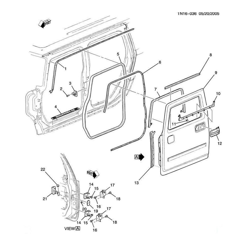 For Hummer 2003-2009 H2 Right Front Window Inner Weatherstrip
