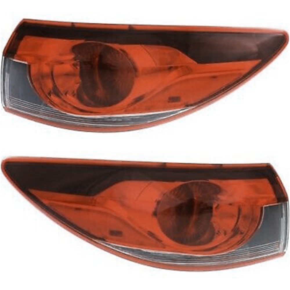Halogen Tail Light Set For Mazda 2014-2015 6 Sedan 6 Outer Clr/Rd W/Bulbs 2Pcs