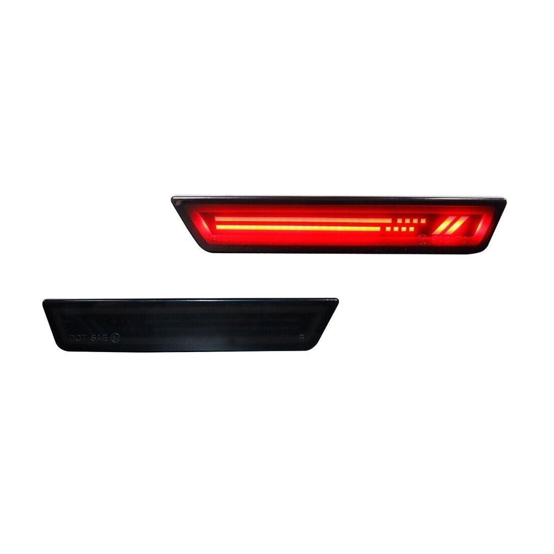 Smoke Lens Red Rear Fender Side Marker LED Lights