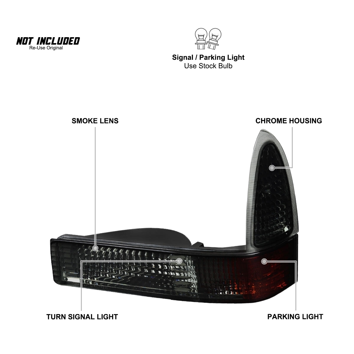 2 Sets Of - Smoke Corner Lights F350 Signal L+R
