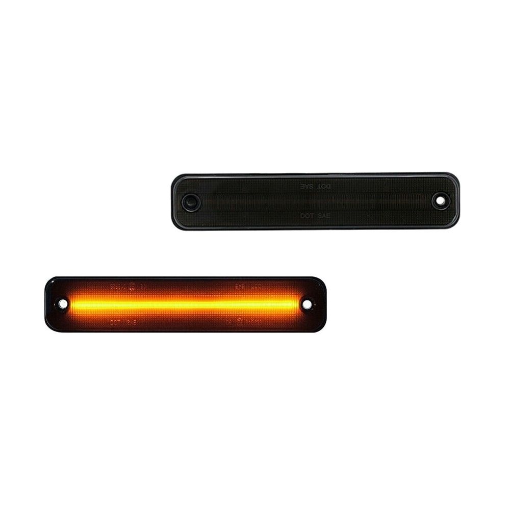 Front Amber LED Fender Side Marker Signal Lights Smoked