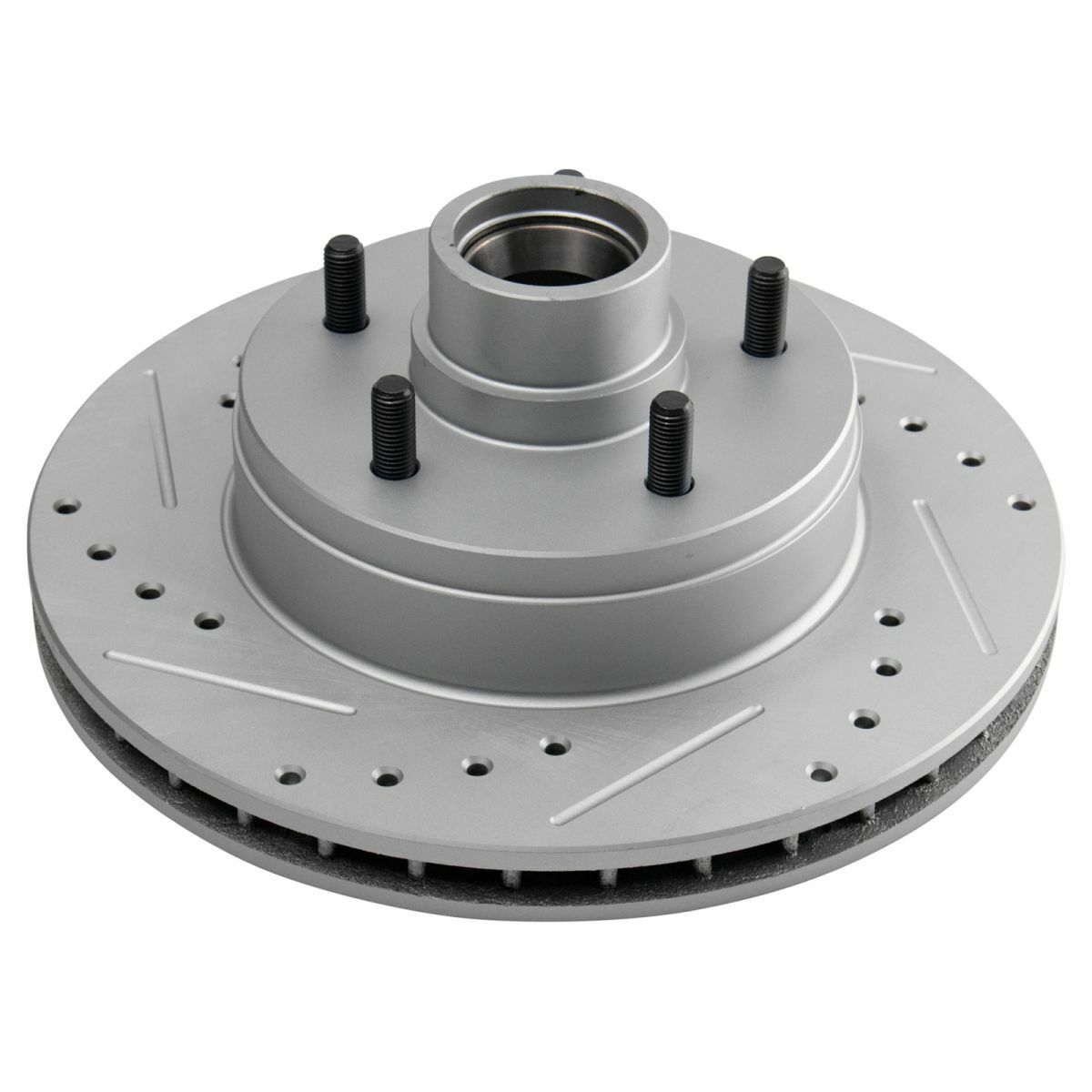 Front Performance Drilled Slotted & Coated Disc Brake Rotor Pair For GM