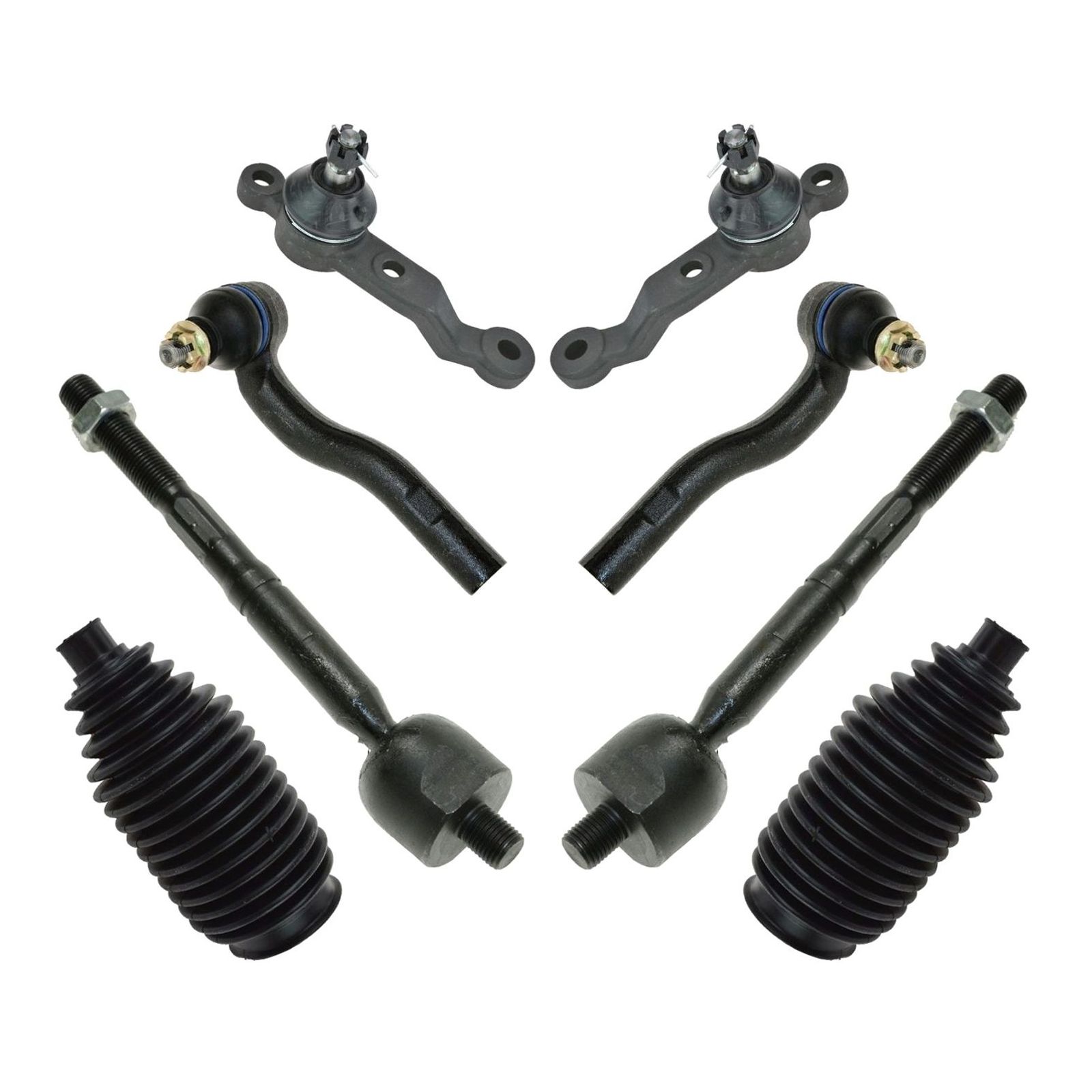8 Piece Ball Joints Tie Rods Steering Rack Boots Kit For Lexus GS300 GS400 GS430