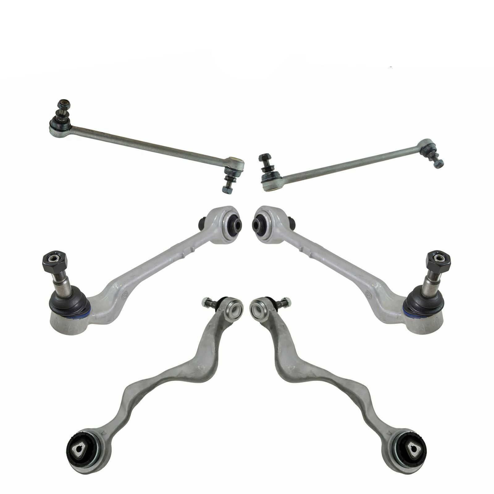 For BMW 6-pc Suspension Kit Front & Rearward Control Arms W/ Sway Bar Links