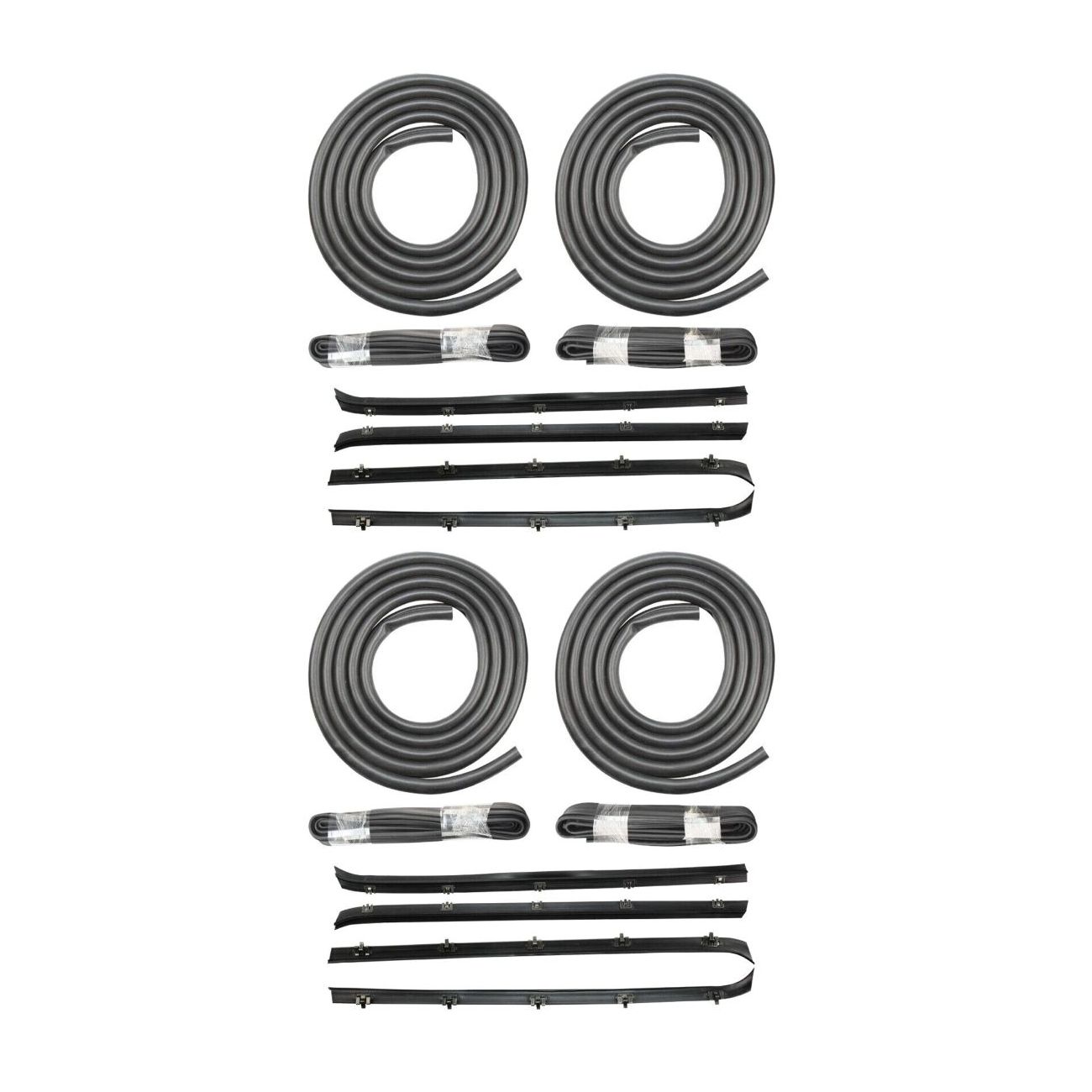 2 Sets Of - Front Door Window Run Sweep Felts Weatherstrip Seals Kit Set For Chevy