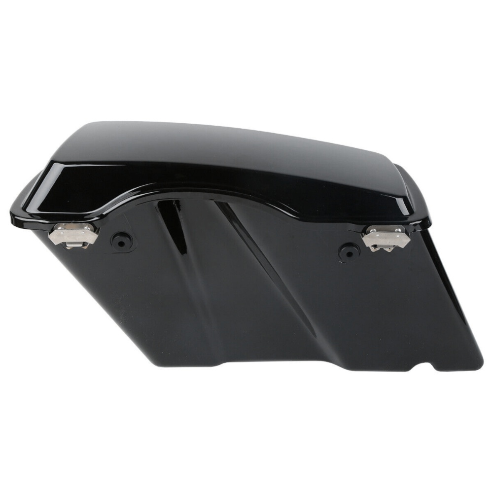 Vivid Black Hard Saddle Bags Latch Keys For Harley-Davidson Conversion Brackets