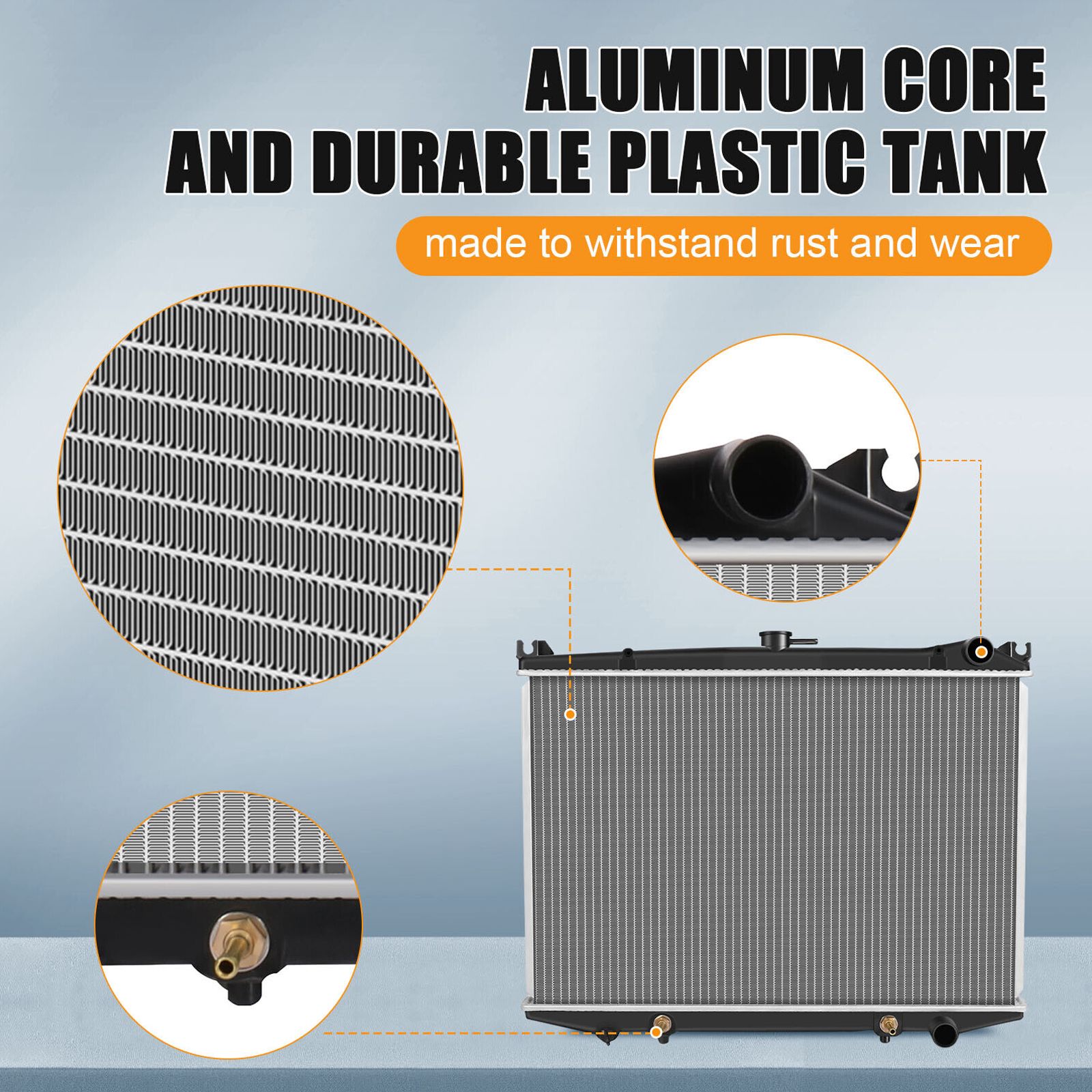Aluminum Radiator For 86-94 D21 SE Extended Cab Pickup A86490-10164123 2.4L L4
