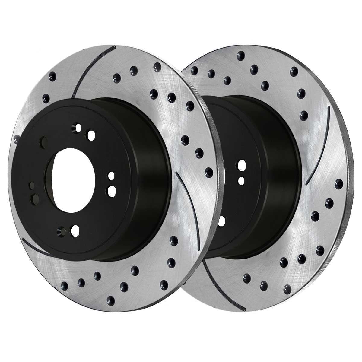 For 2008 2009 Honda Accord Front Rear Drilled Slotted Rotors And Ceramic Pads