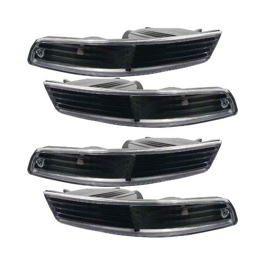 2 Sets Of - Black Bumper Lights Front Turn Signal Lamp